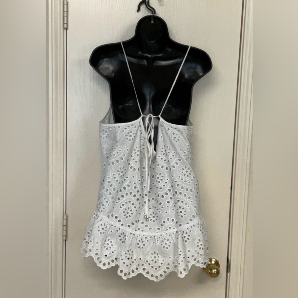 White House Black Market white ruffled eyelet peplum camisole -XL - Picture 3 of 5